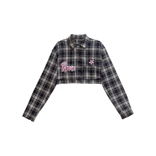 ABCMININ Shirts Women's Checkered