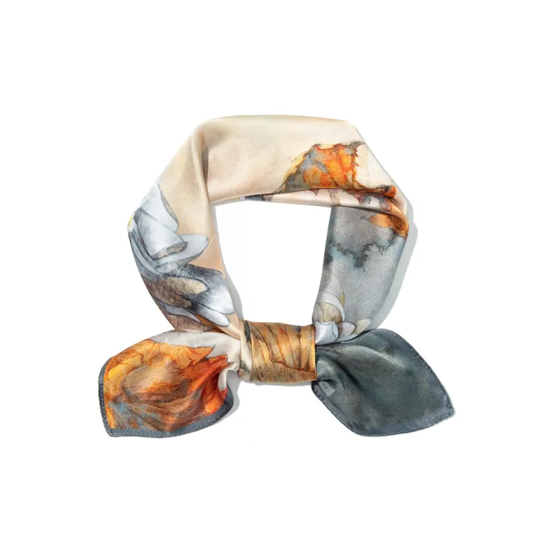 Shanghai Story 100% Mulberry Silk Silk Scarves Women's Patch Bamboo Leaf Flower Gift Box Set-3