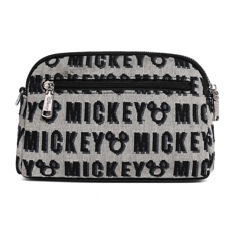 Disney Mickey Series Fabric Shoulder Bag, Crossbody Bag, Shoulder Bag Regular Women's Black-3