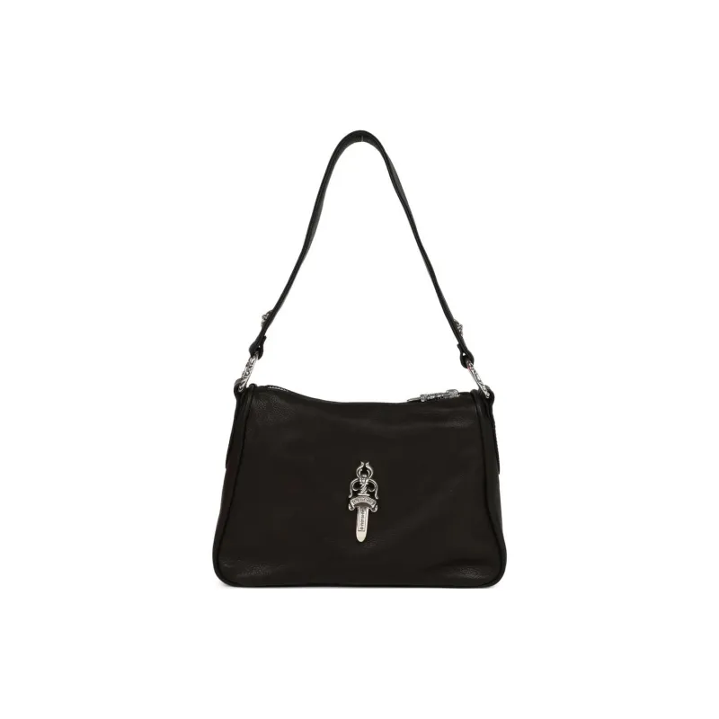 Chrome Hearts Leather Shoulder Bag, Chicken Nugget Bag, Handbag Small Size Women's Black-1
