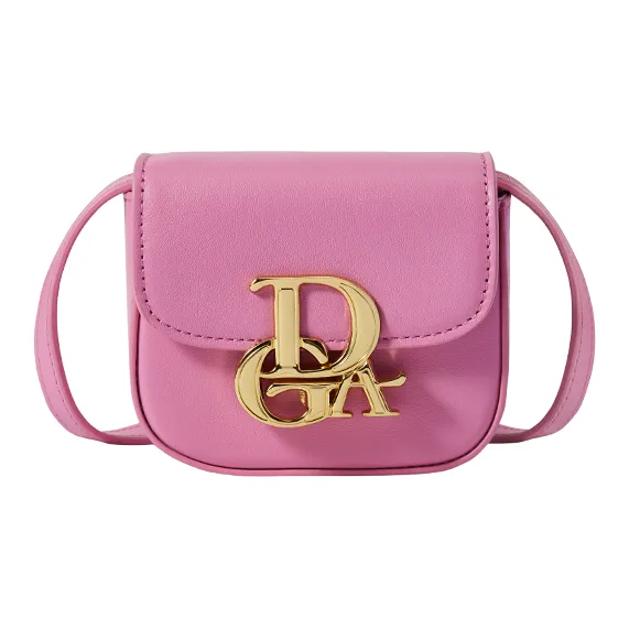 DEGAIA Cow Leather Crossbody Bag Shoulder Bag Small Size Women's Black And White/Raw White/Rose Red-0