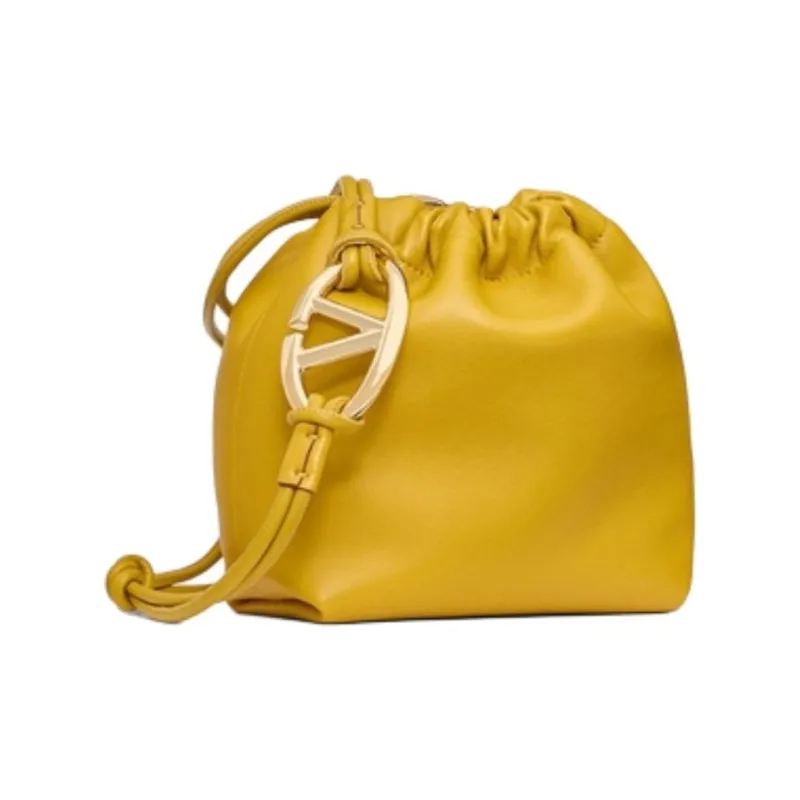 Valentino Vlogo Leather Crossbody Bag Shoulder Bag Mini Women's Yellow-0