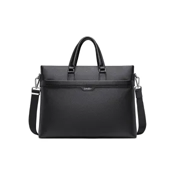 GOLDLION Cow Leather Briefcases Large Size Men's Black