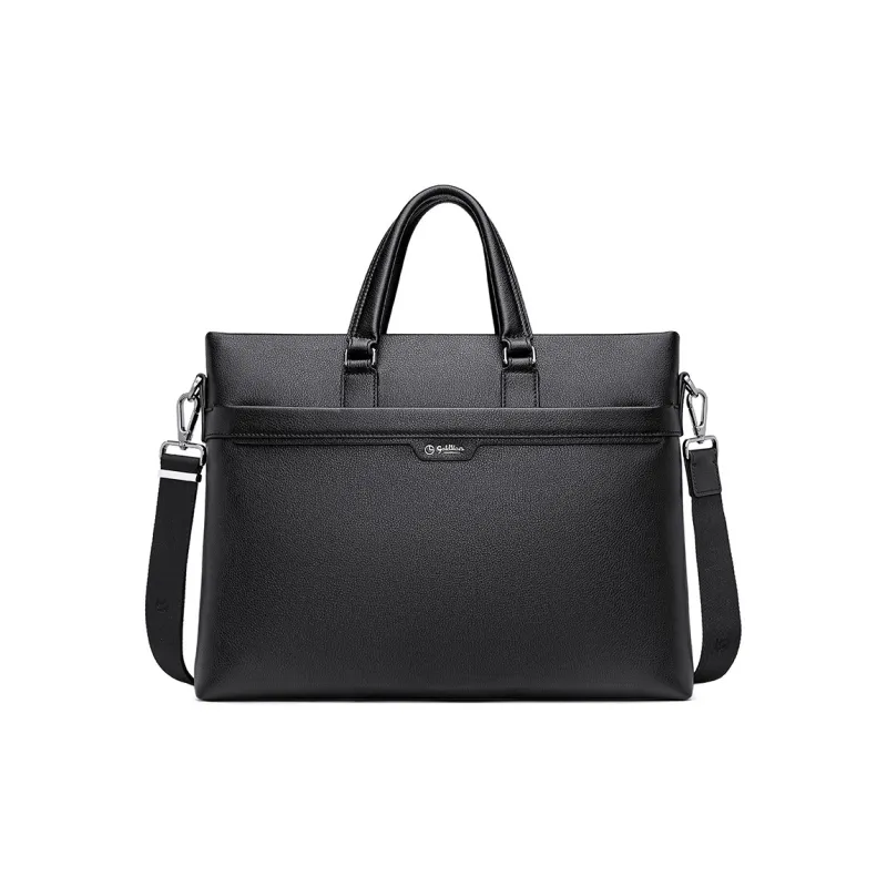 GOLDLION Cow Leather Briefcases Large Size Men's Black-0