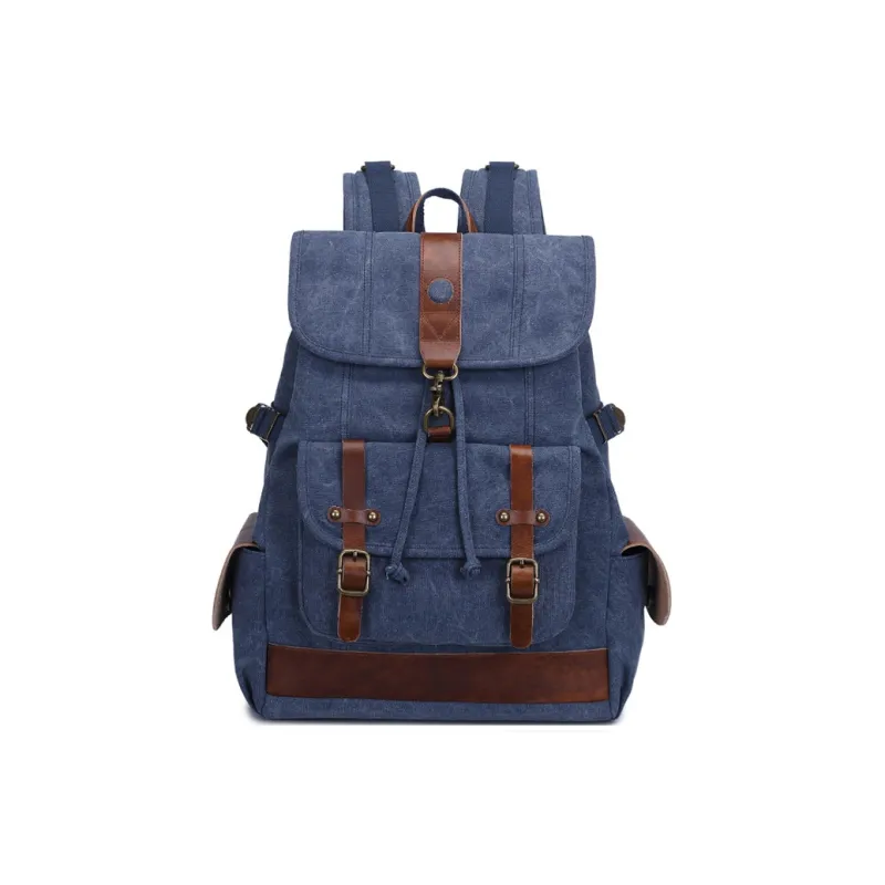 H YXIANG Canvas Backpack Men's Multicolor-4