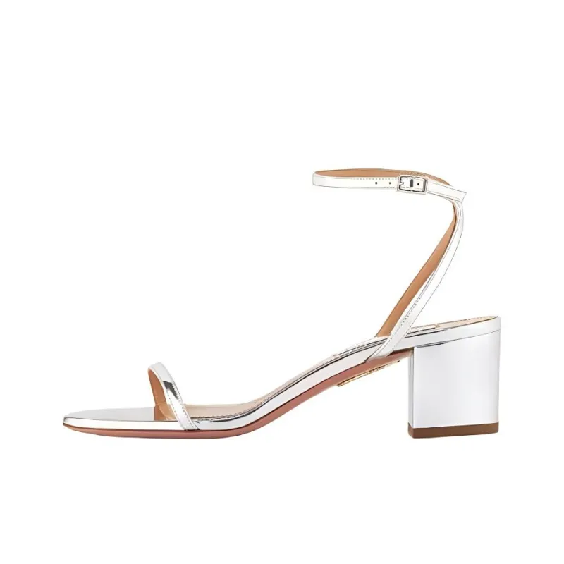 AQUAZZURA Olie One Strap Sandals 5cm Women's Silver-0