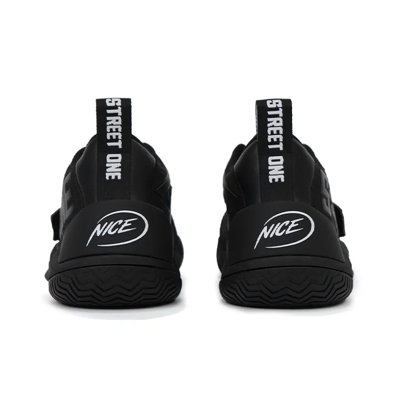 NICEID Cushioned Slip Resistant Grip Mid Top Basketball Shoes Men's Black-6