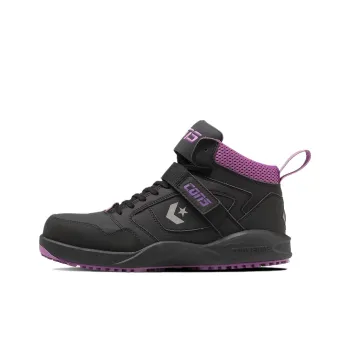 Converse Anti Slip Wear Resistant Mid Top Vintage Basketball Shoes Unisex Black