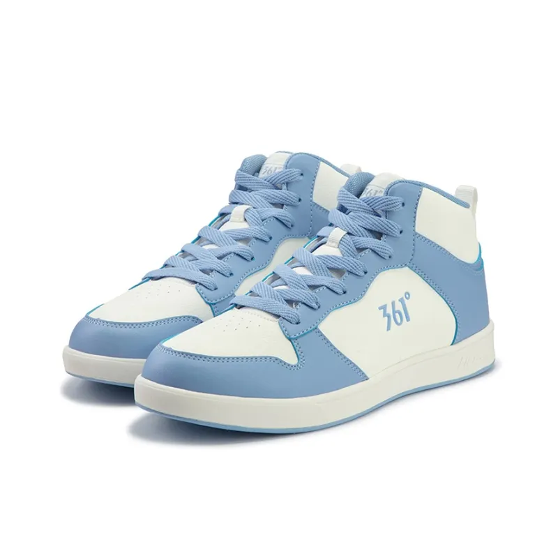 361° Air Force One Anti Slip Wear Resistant Mid Top Skateboard Shoes Men's Feather White Sky Blue-2