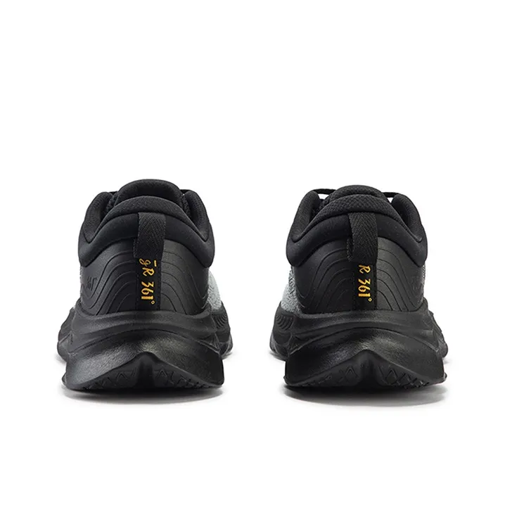 361° Cushioned Wear-Resistant Breathable Low-Top Running Shoes Men's Black Gray-3
