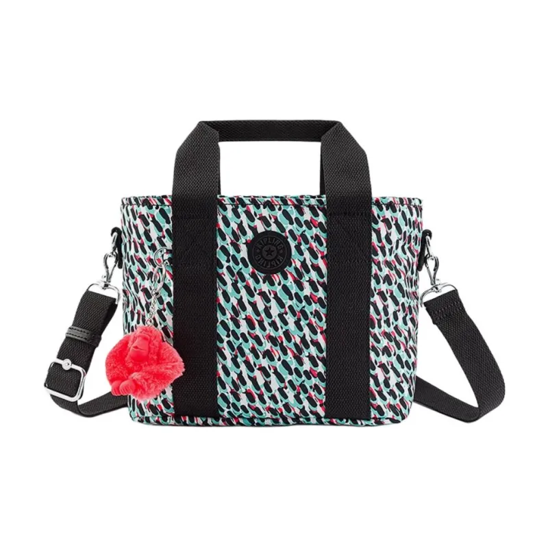 Kipling Polyester Tote Bag, Shopping Bag, Crossbody Handbag, Shoulder Bag Small Size Unisex Black Green-0