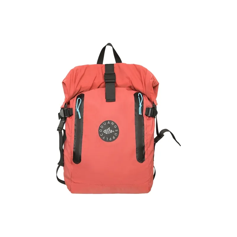 Deli Bear Nylon Fabric Backpack Unisex Black/Watermelon Red/Yellow/Light Gray-0