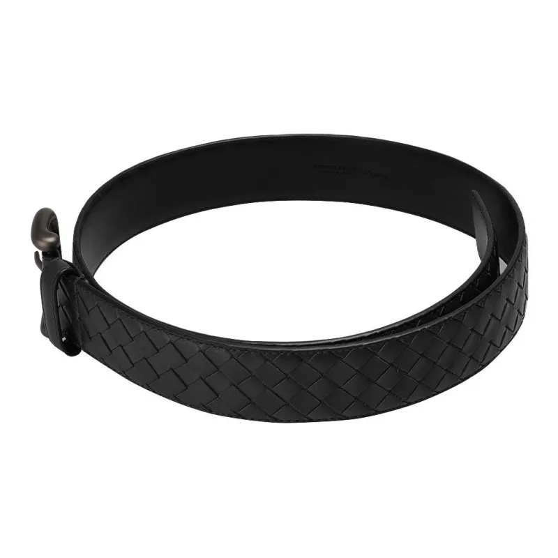 Bottega Veneta Leather Belts Men's Black Width 4cm-2