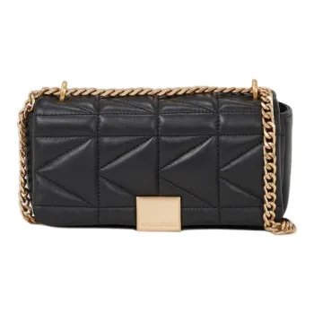 KARL LAGERFELD Nappa Leather Shoulder Bag, Crossbody Bag Small Size Women's Black