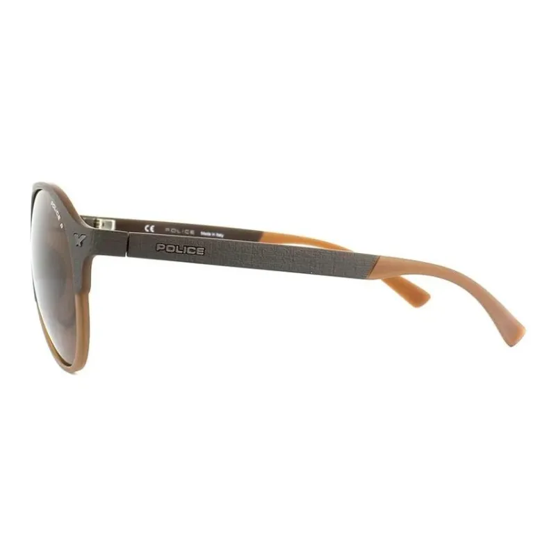 Police Injection Molded Aviator Sunglasses Unisex Brown-2