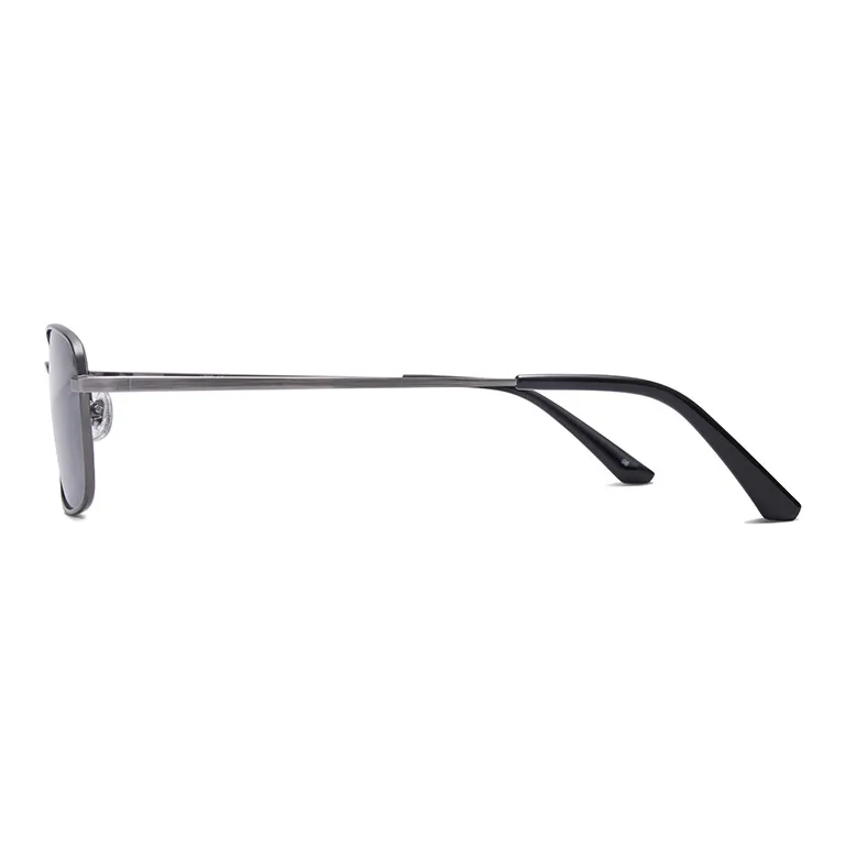 LOHO Alloy Rectangular Sunglasses Unisex Gunmetal-10