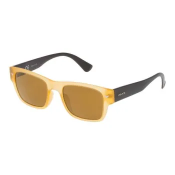 Police Injection Molded Rectangular Sunglasses Women's Yellow