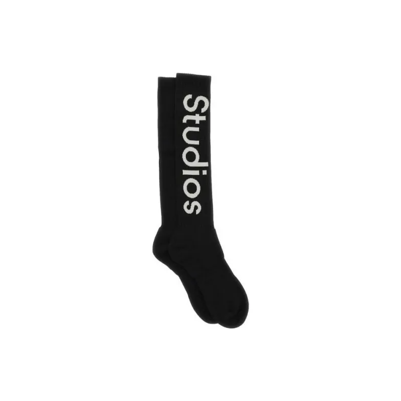 Acne Studios Knee High Socks Men's Black-1