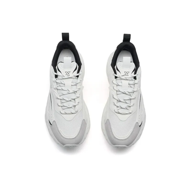 XTEP Migratory Lightweight Height Increasing Low Top Casual Shoes Men's Sail White-4