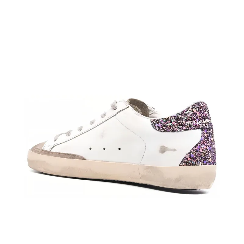 Golden Goose Super Star White Black Multi Glitter Women's-3