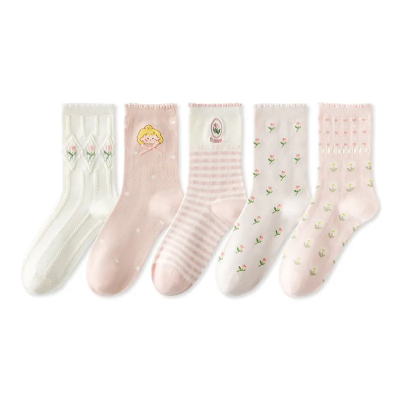 Caramella Mid Calf Socks Women's 5 Pack-4