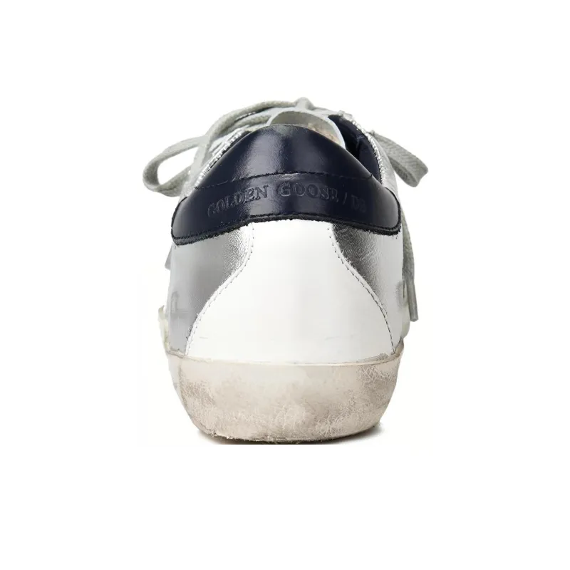 Golden Goose Super Star Skateboard Shoes Women's Low Top Silver/Black-3
