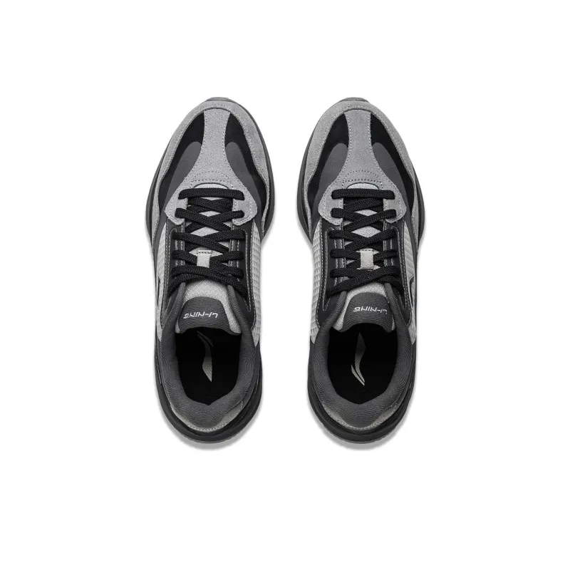 LiNing Load Capacity 2.0 Anti Slip Wear Resistant Low Top Casual Shoes Men's Gray Black-3