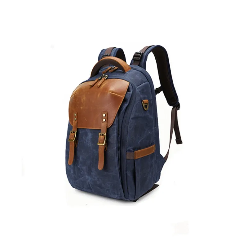 H YXIANG Batik Canvas Backpack Men's Earth Yellow/Khaki/Blue/Gray-9
