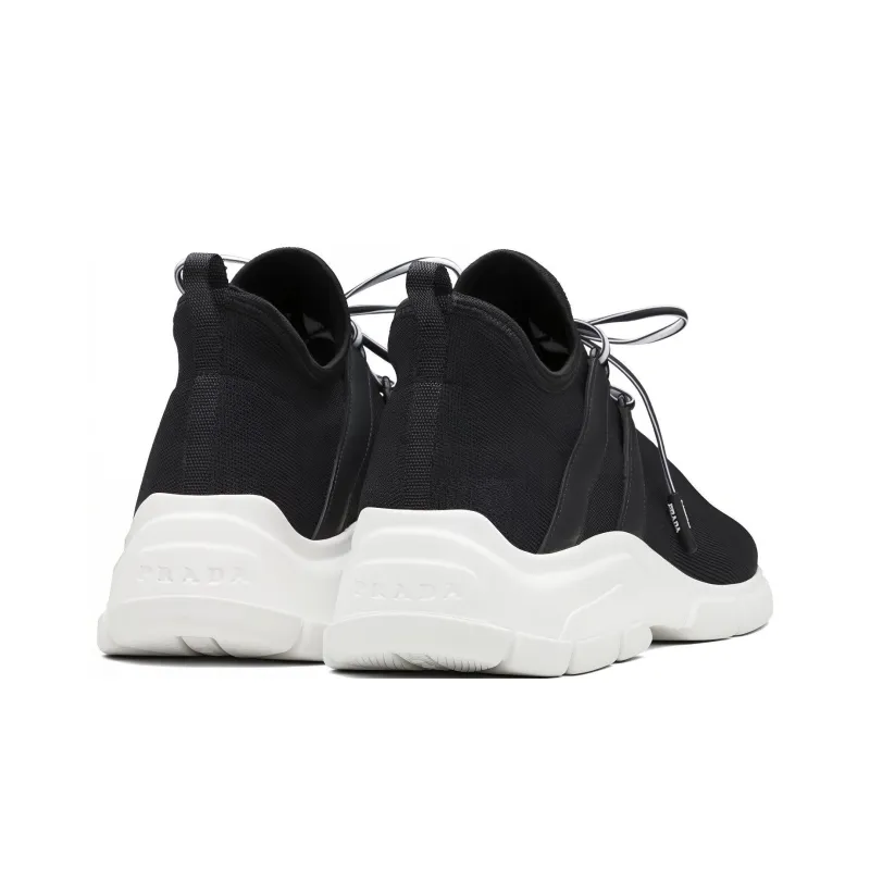 PRADA Knit Logo Sneakers 'Black' Women's-3