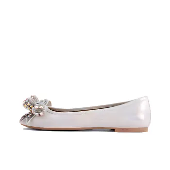 Kurt Geiger London Bow Ballerina Casual Single Shoes Women's White