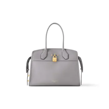 LOUIS VUITTON Cuir De Veau Calfskin Handbag Medium Size Women's Gray