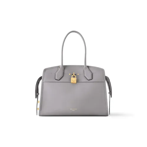 LOUIS VUITTON Cuir De Veau Calfskin Handbag Medium Size Women's Gray