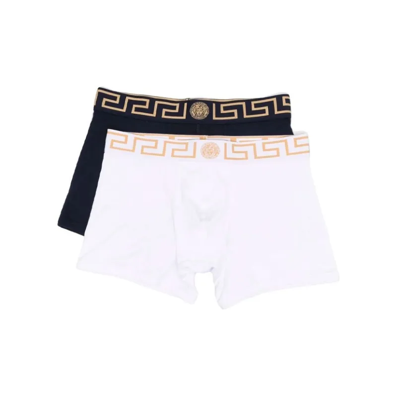 VERSACE Men's FW21 Boxer Briefs 1 Set Of 2 Packs Black/White-0