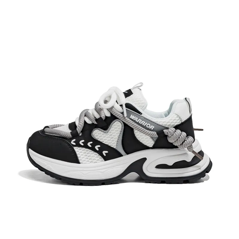 Warrior Low Top Chunky Sneakers Women's White Black-0