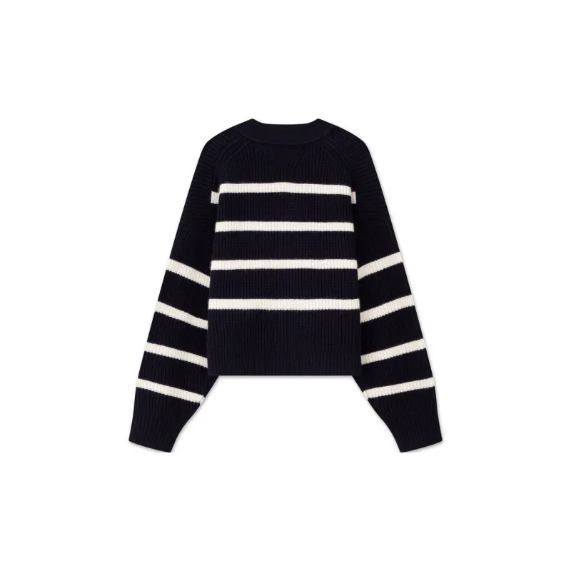 Tommy Hilfiger Sweater Women's Navy Blue White Stripes-1