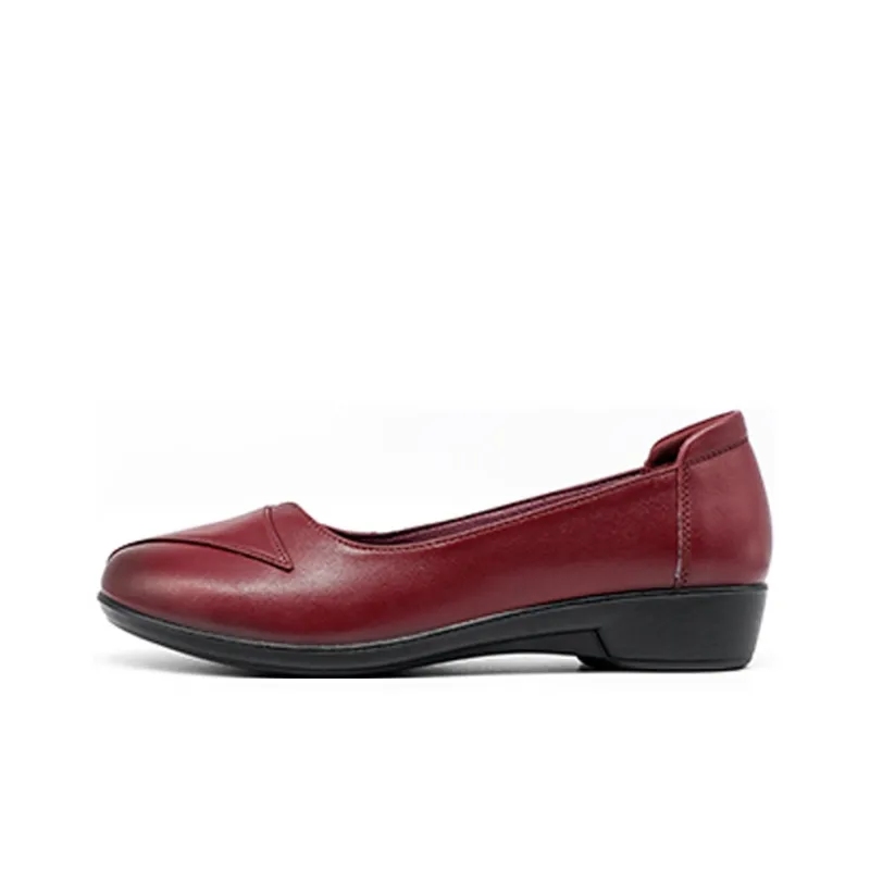 AOKANG Casual Single Shoes Women's Burgundy-0