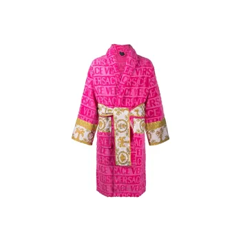 VERSACE Baroque Printed Belted Waist Robe
