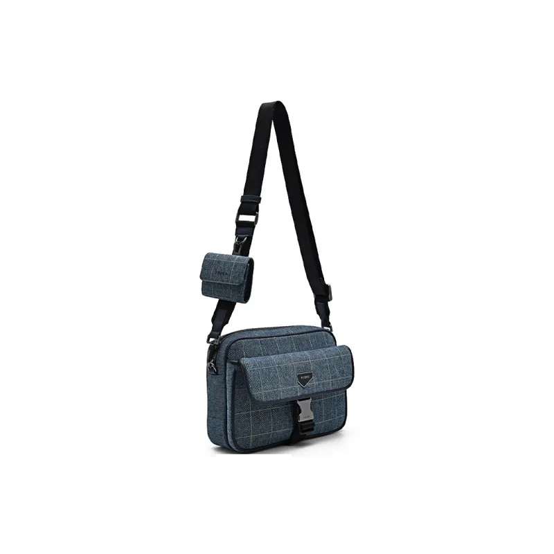 PEDRO Fabric Shoulder Bag Crossbody Bag Men's Black/Blue-5