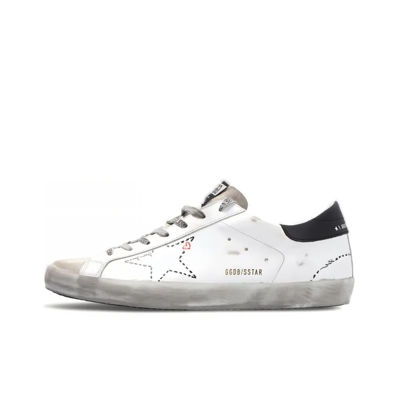 Golden Goose Super Star Low Top Stylish Skateboarding Shoes Men's Black White-0