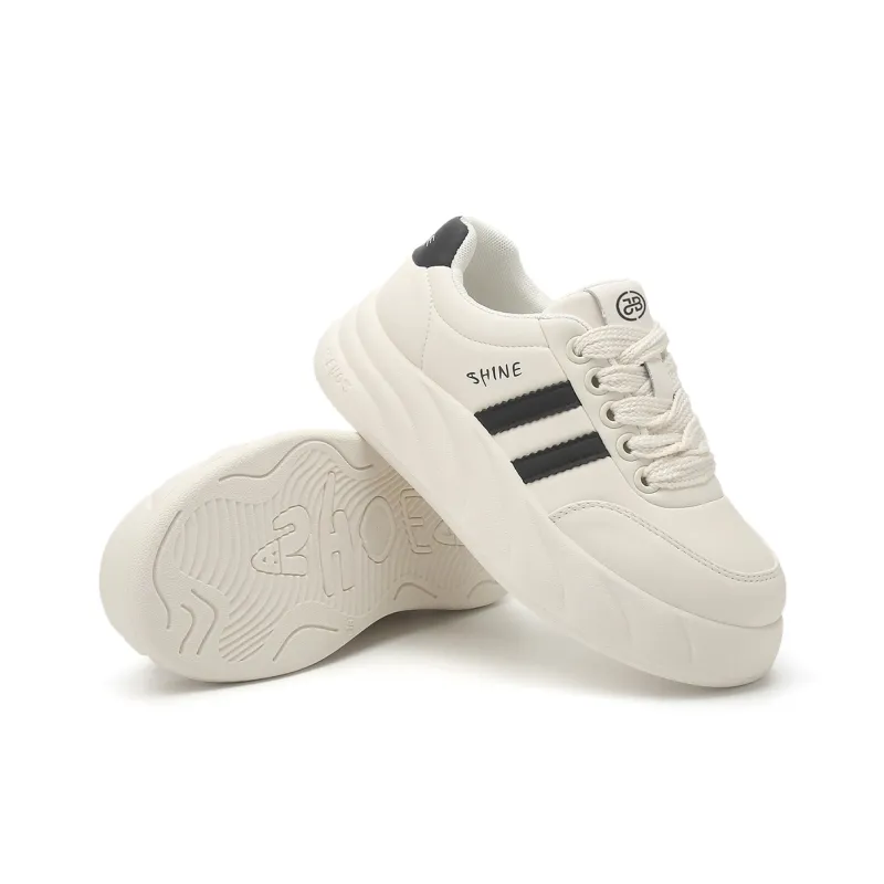 Jin Baichuan Wear-Resistant Height Increasing Low-Top Skateboard Shoes Women's-5