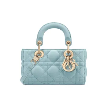 DIOR Lady D-JOY Sheepskin Shoulder Bag Crossbody Bag Handbag Extra Mini Women's Space Blue