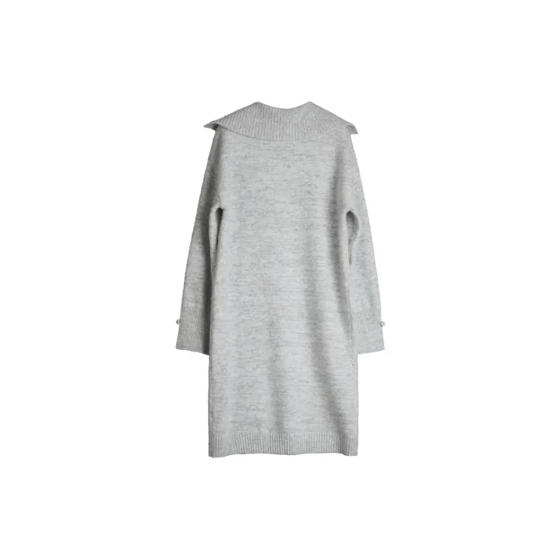 ELLE Long Sleeved Dress Women's Light Gray-1