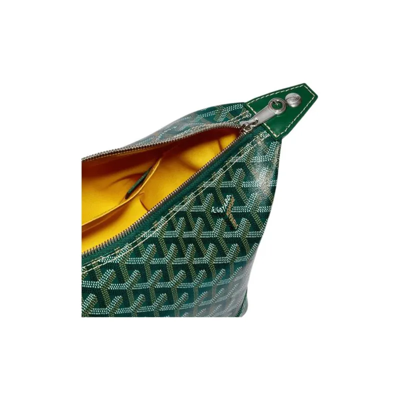 GOYARD Canvas With Heifer Skin Travel Bag Toiletry Bag Unisex Green-4