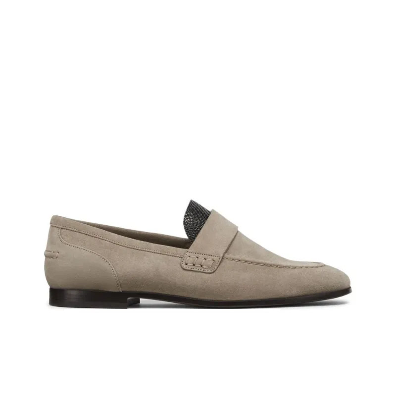 Brunello Cucinelli Embellished Suede Loafers Women's-1