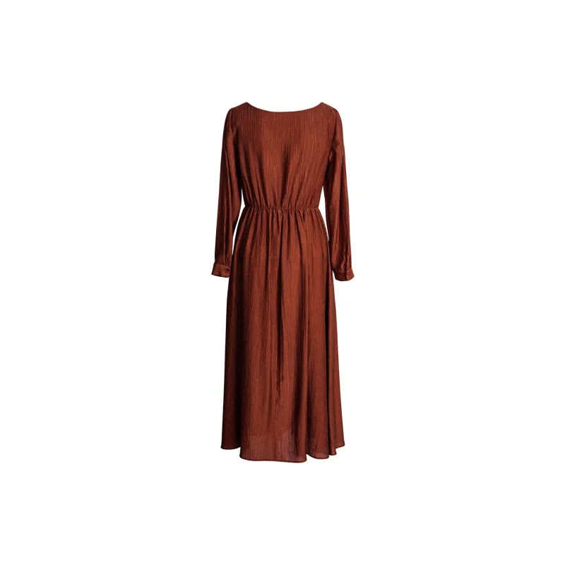 ROEYSHOUSE Long Sleeved Dresses Women's Caramel-1