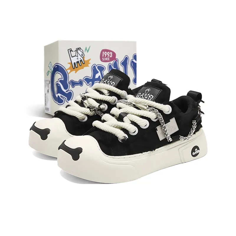 Q AND Coverage Slip Resistant Cushioning Abrasion Resistant Height Increasing Low Top Skateboard Shoes Unisex-21