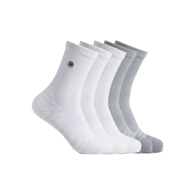 Wild Child Club WCC Mid-Calf Socks Unisex 5 Pack Solid Color-7