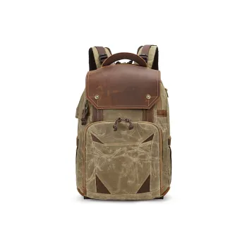 H-YXIANG Batik Canvas Backpack Regular Men's Khaki/Gray/Earth Yellow/Blue