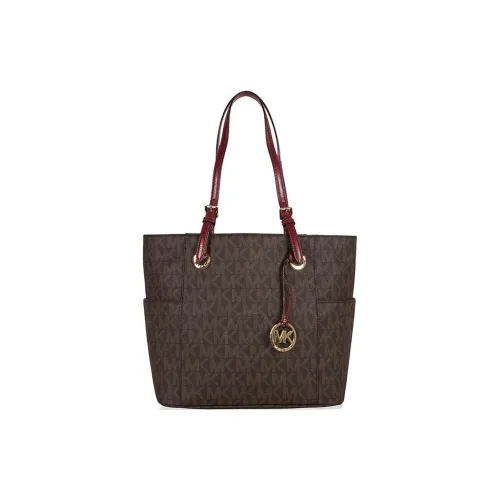 MICHAEL KORS Jet Set Leather detail Bag Shopping Bag Handbag Medium Size Women's Brown
