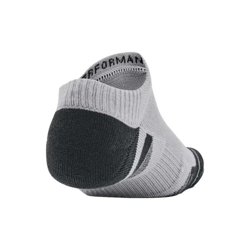 Under Armour TechPerformance Performance Tech No Show Ankle Socks Unisex 3 Pack White+Black+Gray-3